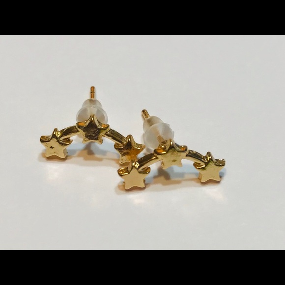 Constellation 3 Star Earrings- Yellow Gold Plated - Picture 3 of 4